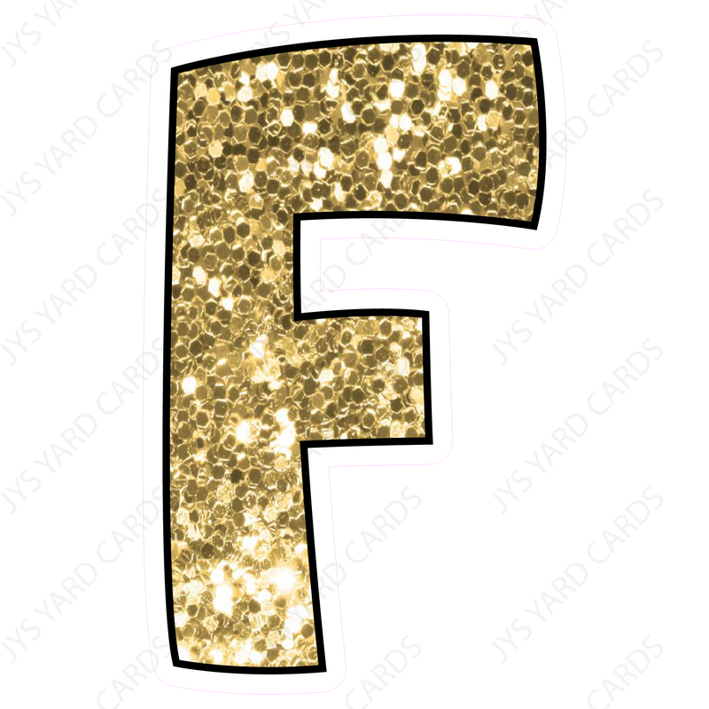 Single Letters: 18” Bouncy Glitter Gold - Yard Card Signs by JYS International