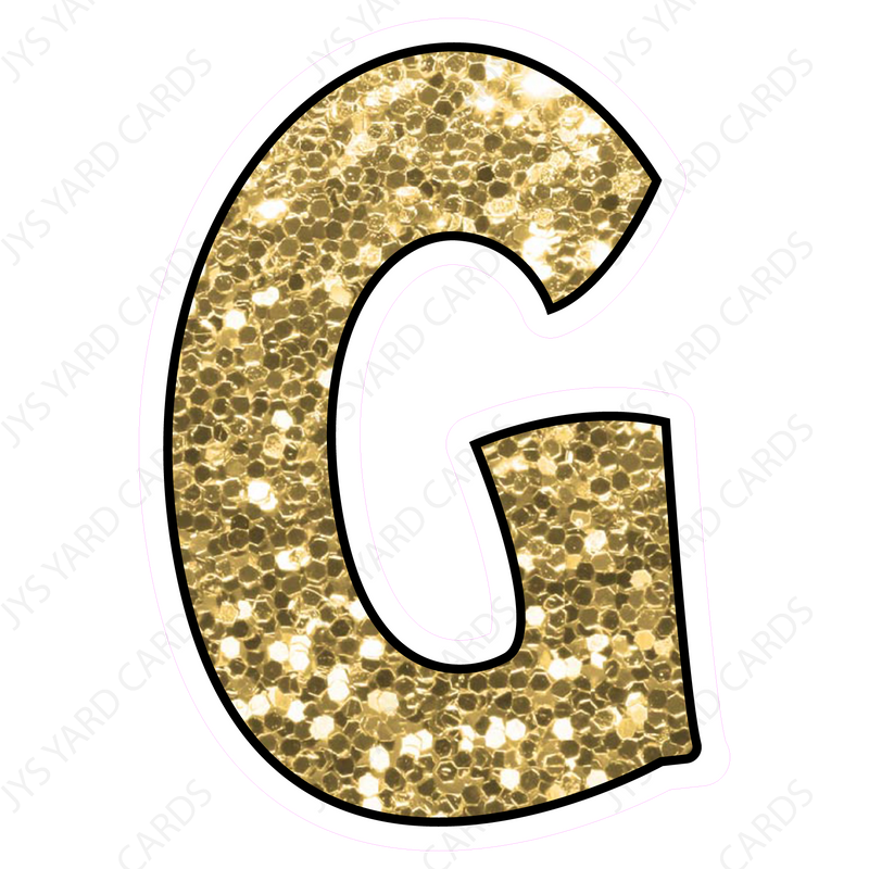 Single Letters: 23” Bouncy Glitter Gold - Yard Card Signs by JYS International