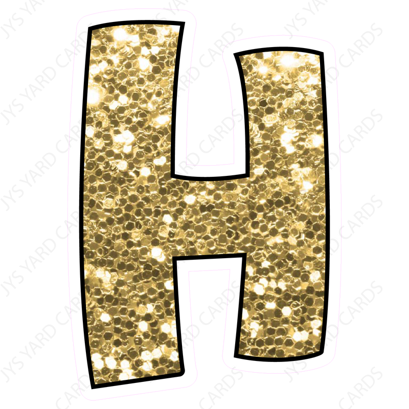 Single Letters: 23” Bouncy Glitter Gold - Yard Card Signs by JYS International