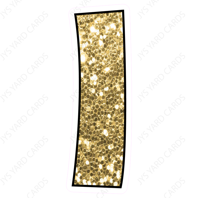 Single Letters: 18” Bouncy Glitter Gold - Yard Card Signs by JYS International