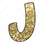 Single Letters: 18” Bouncy Glitter Gold - Yard Card Signs by JYS International