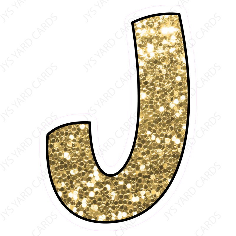 Single Letters: 23” Bouncy Glitter Gold - Yard Card Signs by JYS International