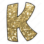 Single Letters: 18” Bouncy Glitter Gold - Yard Card Signs by JYS International