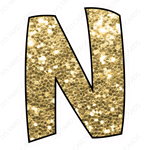 Single Letters: 18” Bouncy Glitter Gold - Yard Card Signs by JYS International