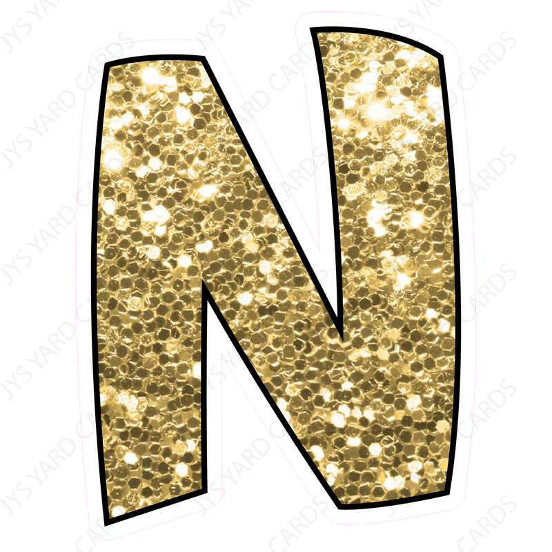 Single Letters: 18” Bouncy Glitter Gold - Yard Card Signs by JYS International