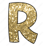 Single Letters: 18” Bouncy Glitter Gold - Yard Card Signs by JYS International