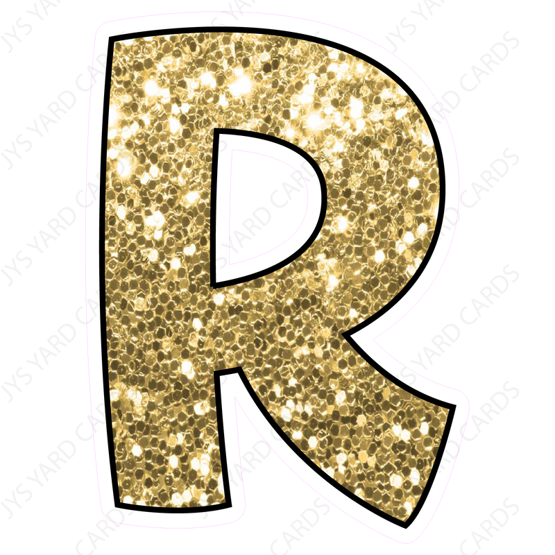 Single Letters: 23” Bouncy Glitter Gold - Yard Card Signs by JYS International