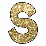 Single Letters: 18” Bouncy Glitter Gold - Yard Card Signs by JYS International