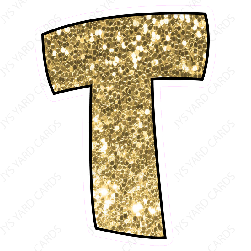 Single Letters: 12” Bouncy Glitter Gold - Yard Card Signs by JYS International