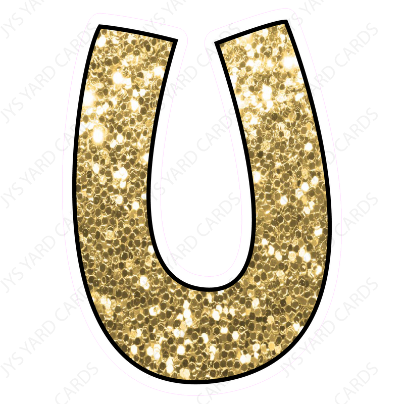 Single Letters: 18” Bouncy Glitter Gold - Yard Card Signs by JYS International