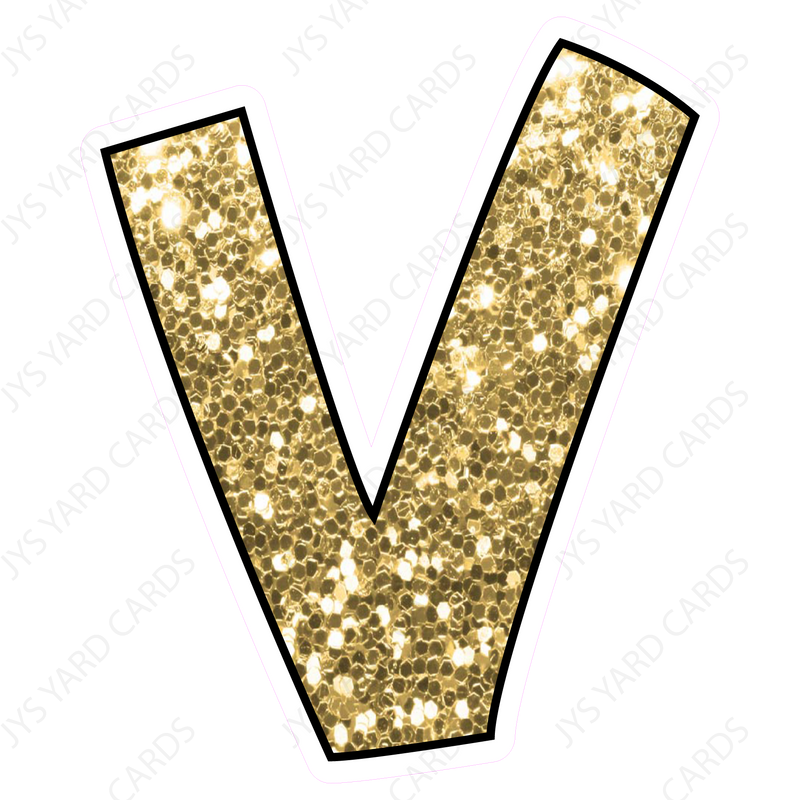 Single Letters: 23” Bouncy Glitter Gold - Yard Card Signs by JYS International