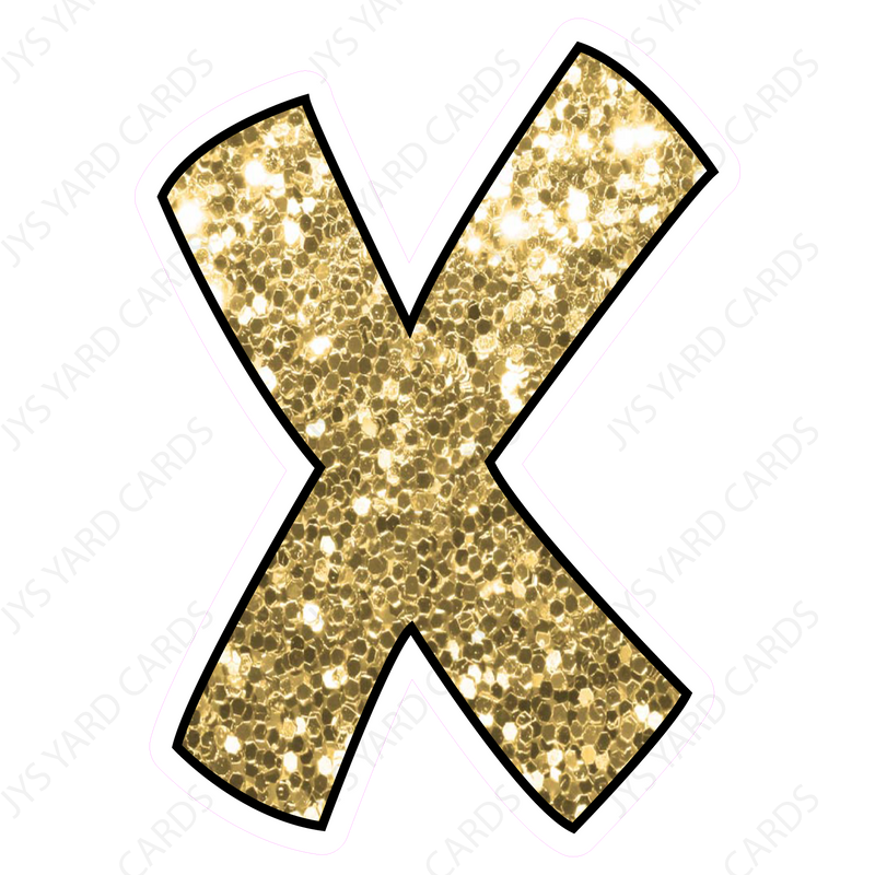 Single Letters: 18” Bouncy Glitter Gold - Yard Card Signs by JYS International