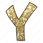 Single Letters: 18” Bouncy Glitter Gold - Yard Card Signs by JYS International