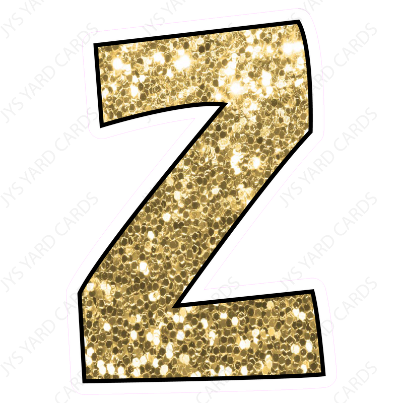 Single Letters: 12” Bouncy Glitter Gold - Yard Card Signs by JYS International