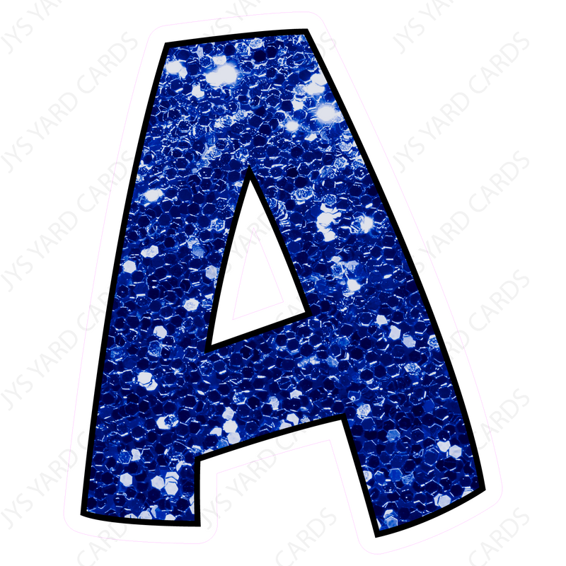 Single Letters: 12” Bouncy Glitter Blue - Yard Card Signs by JYS International