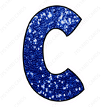 Single Letters: 18” Bouncy Glitter Blue - Yard Card Signs by JYS International