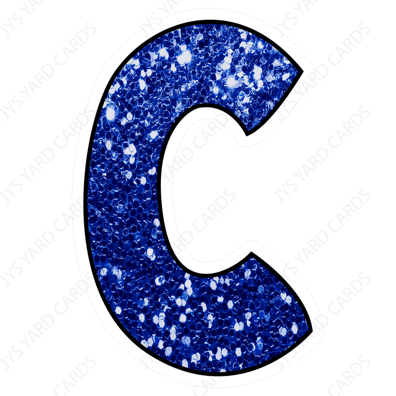 Single Letters: 12” Bouncy Glitter Blue - Yard Card Signs by JYS International