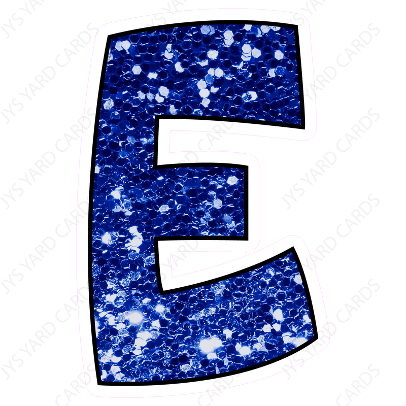 Single Letters: 18” Bouncy Glitter Blue - Yard Card Signs by JYS International