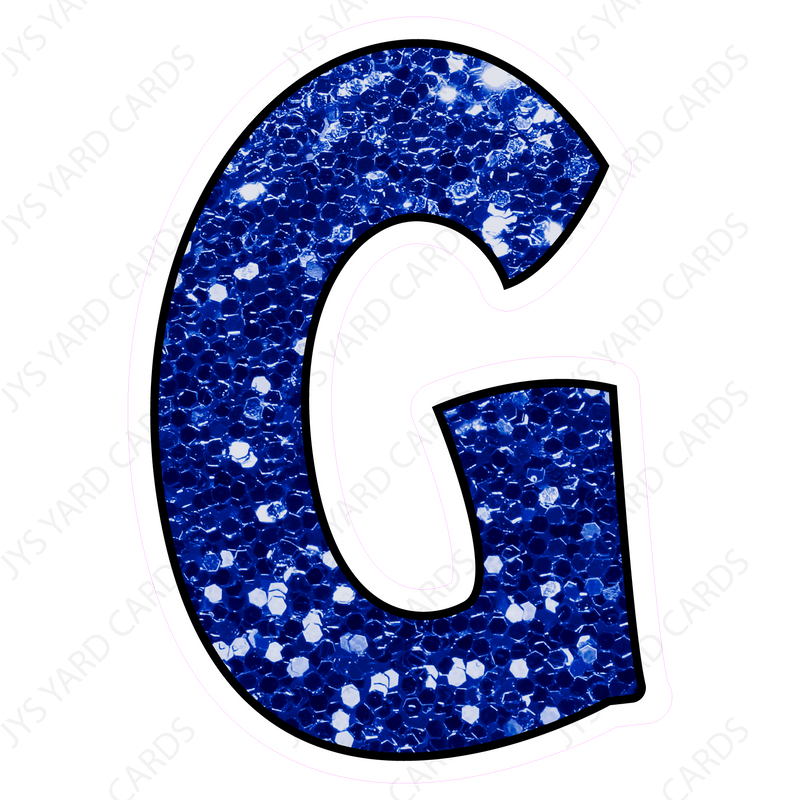 Single Letters: 18” Bouncy Glitter Blue - Yard Card Signs by JYS International