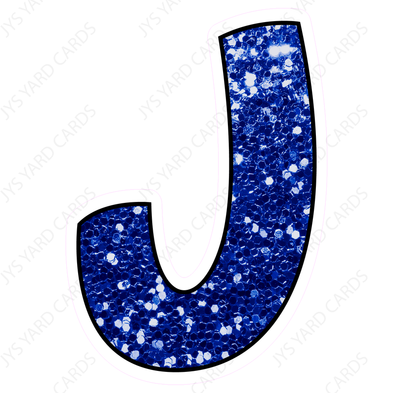 Single Letters: 12” Bouncy Glitter Blue - Yard Card Signs by JYS International