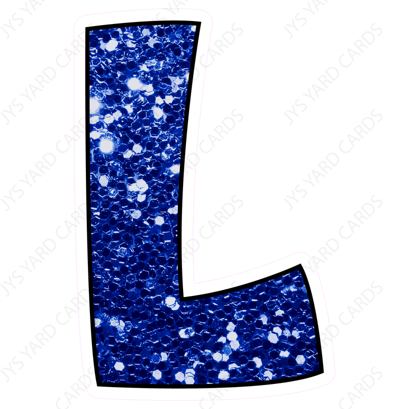 Single Letters: 23” Bouncy Glitter Blue - Yard Card Signs by JYS International