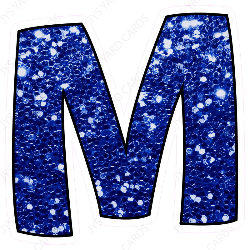 Single Letters: 23” Bouncy Glitter Blue - Yard Card Signs by JYS International