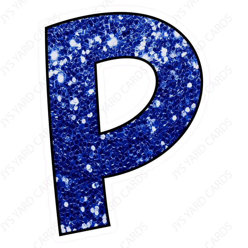 Single Letters: 18” Bouncy Glitter Blue - Yard Card Signs by JYS International