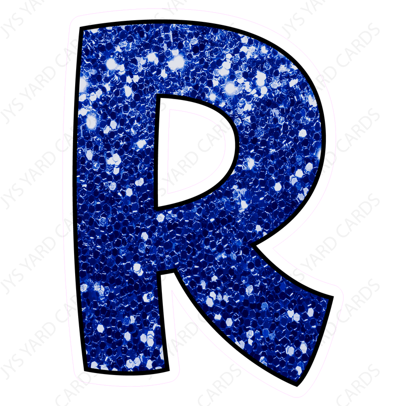 Single Letters: 18” Bouncy Glitter Blue - Yard Card Signs by JYS International