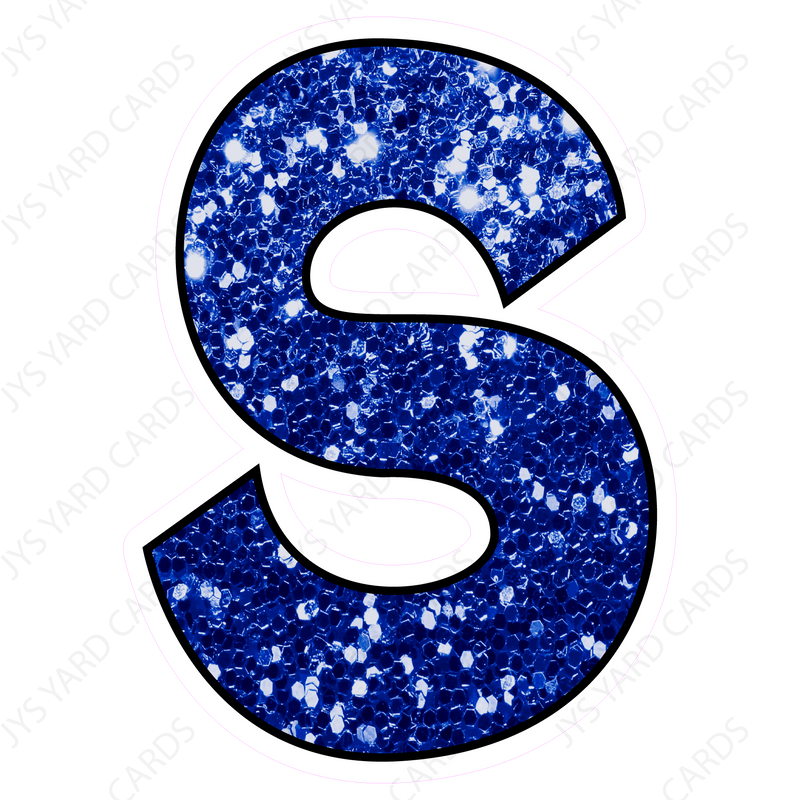 Single Letters: 23” Bouncy Glitter Blue - Yard Card Signs by JYS International