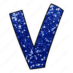 Single Letters: 18” Bouncy Glitter Blue - Yard Card Signs by JYS International