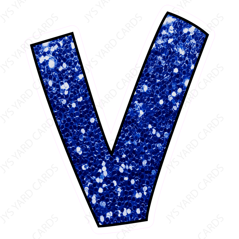 Single Letters: 23” Bouncy Glitter Blue - Yard Card Signs by JYS International