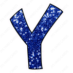 Single Letters: 18” Bouncy Glitter Blue - Yard Card Signs by JYS International