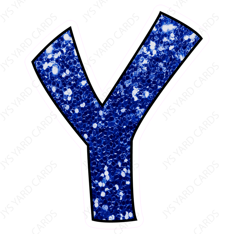 Single Letters: 12” Bouncy Glitter Blue - Yard Card Signs by JYS International