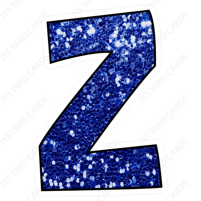 Single Letters: 12” Bouncy Glitter Blue - Yard Card Signs by JYS International