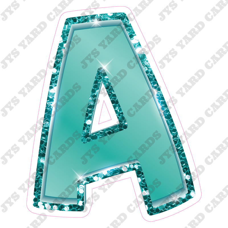 Single Letters: 18” Bouncy Metallic Teal - Yard Card Signs by JYS International