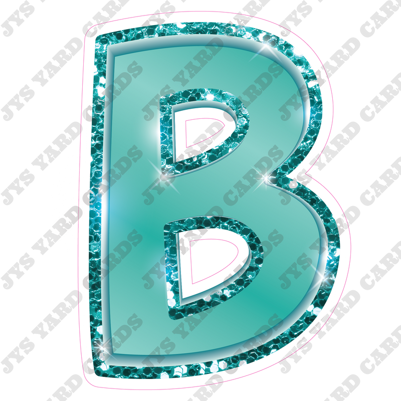 Single Letters: 18” Bouncy Metallic Teal - Yard Card Signs by JYS International