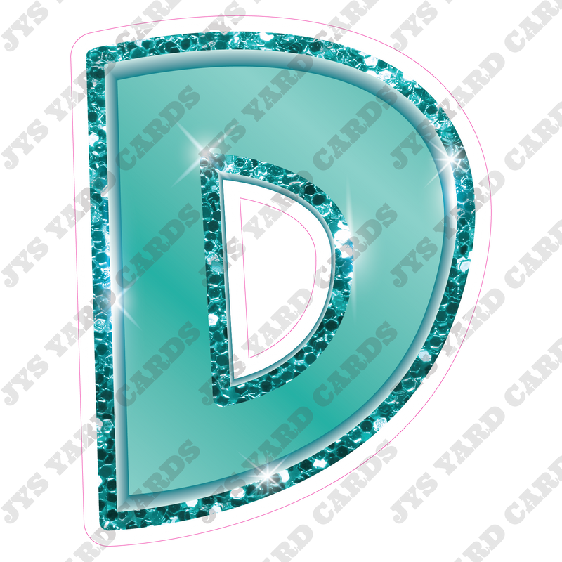 Single Letters: 12” Bouncy Metallic Teal - Yard Card Signs by JYS International