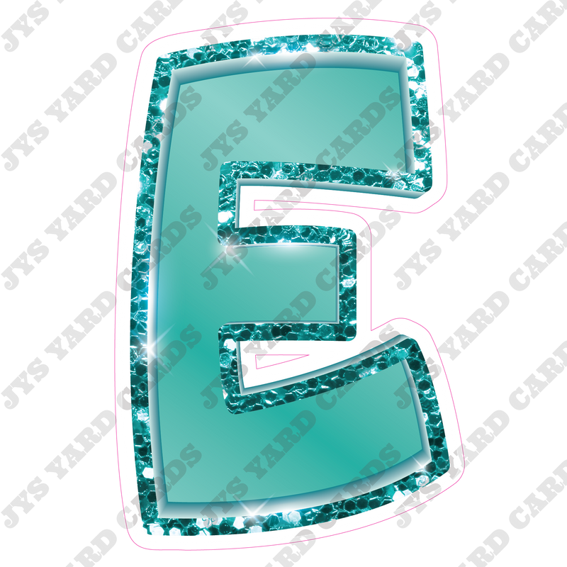 Single Letters: 23” Bouncy Metallic Teal - Yard Card Signs by JYS International