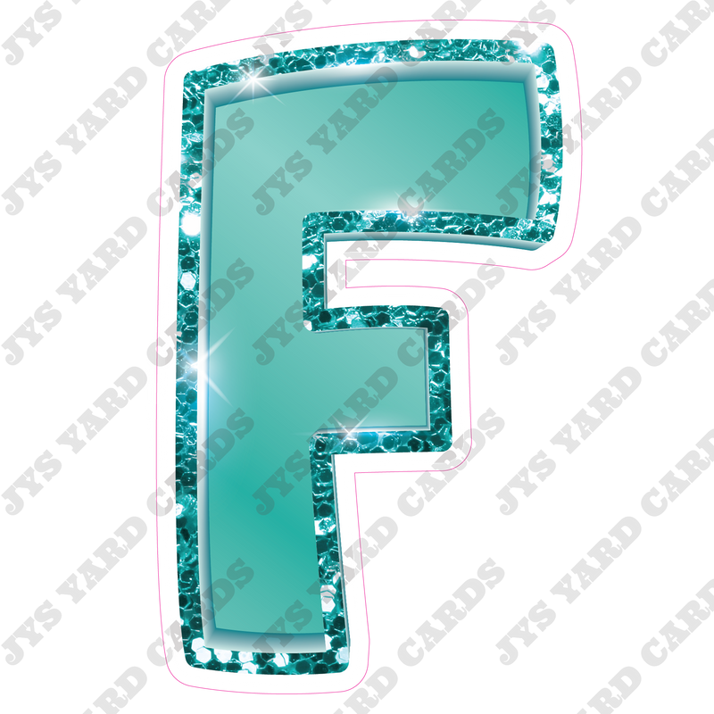 Single Letters: 12” Bouncy Metallic Teal - Yard Card Signs by JYS International