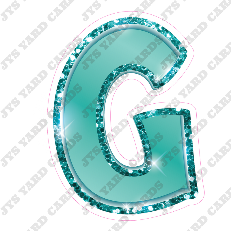 Single Letters: 12” Bouncy Metallic Teal - Yard Card Signs by JYS International