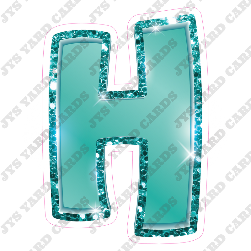 Single Letters: 23” Bouncy Metallic Teal - Yard Card Signs by JYS International