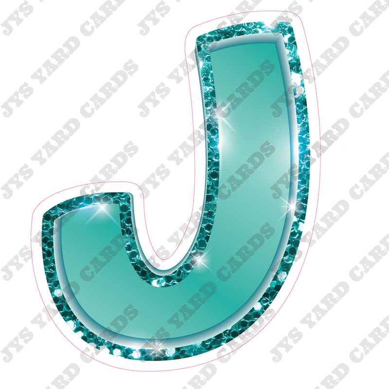 Single Letters: 18” Bouncy Metallic Teal - Yard Card Signs by JYS International