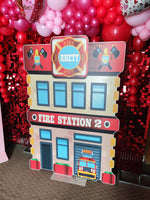 Fire Station Backdrop Party Decor