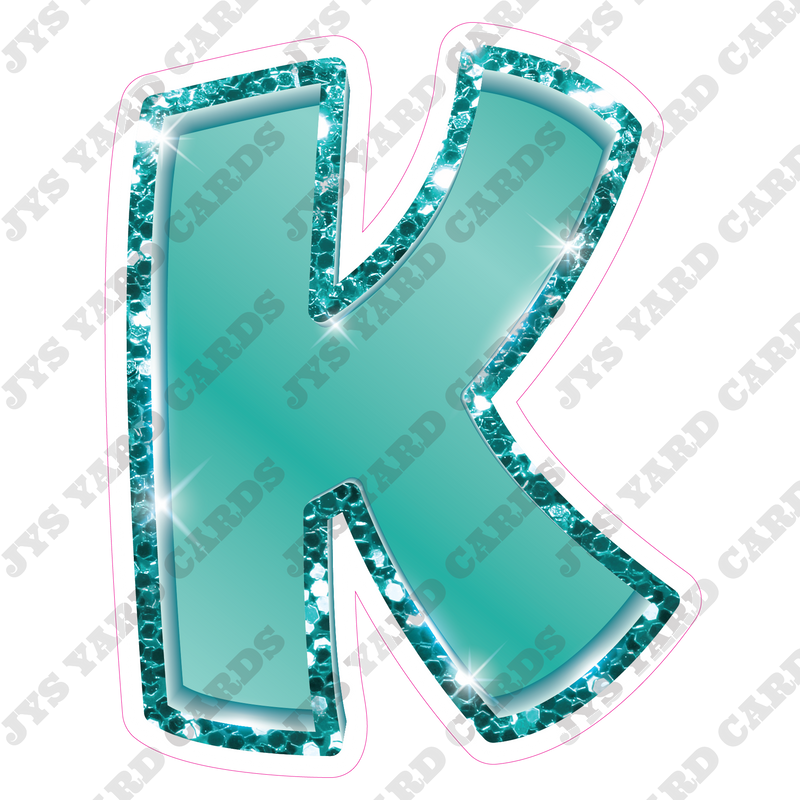 Single Letters: 23” Bouncy Metallic Teal - Yard Card Signs by JYS International