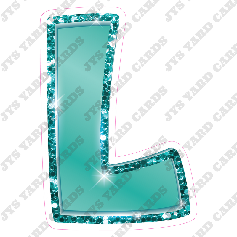 Single Letters: 18” Bouncy Metallic Teal - Yard Card Signs by JYS International