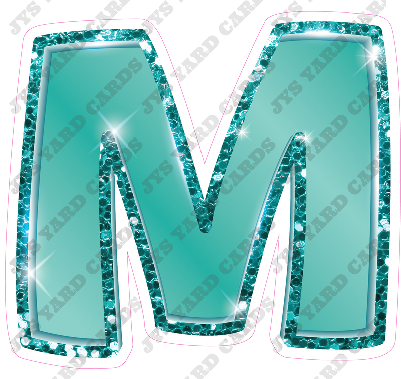 Single Letters: 18” Bouncy Metallic Teal - Yard Card Signs by JYS International