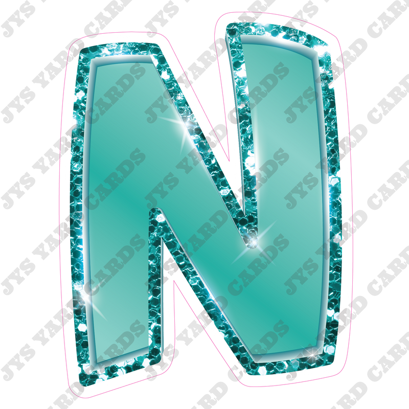 Single Letters: 12” Bouncy Metallic Teal - Yard Card Signs by JYS International