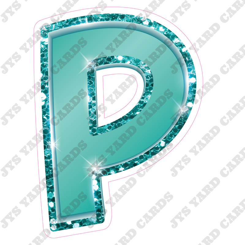 Single Letters: 18” Bouncy Metallic Teal - Yard Card Signs by JYS International