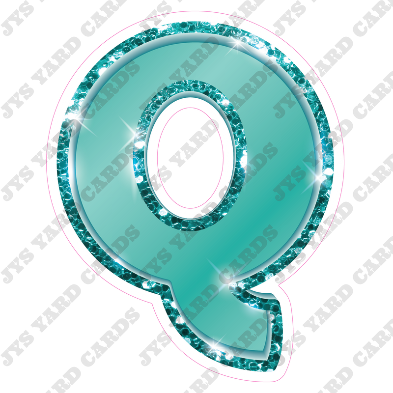 Single Letters: 18” Bouncy Metallic Teal - Yard Card Signs by JYS International