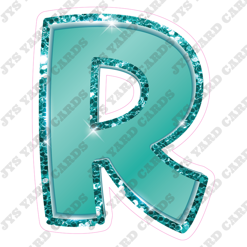 Single Letters: 18” Bouncy Metallic Teal - Yard Card Signs by JYS International